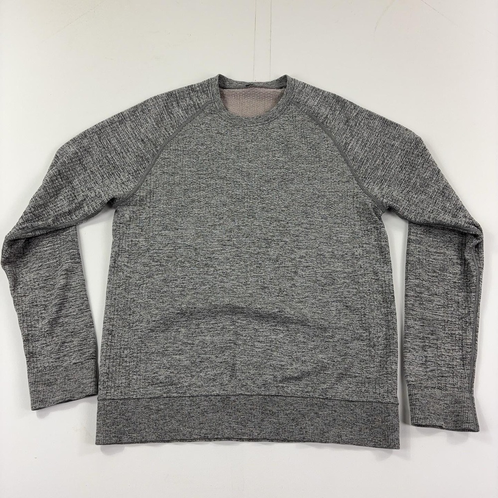 Lululemon At Ease Crew Sweatshirt Men's Small Gray Textured Double Knit M3COXS